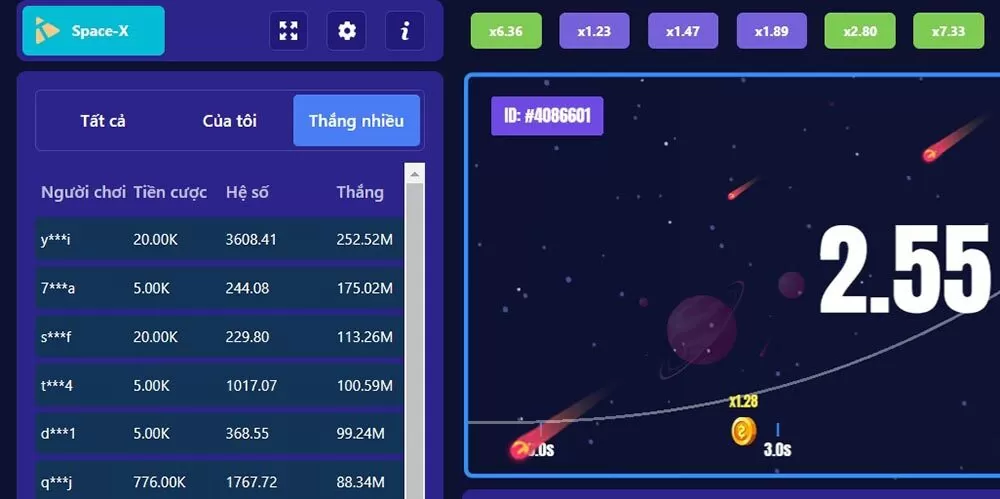 Tỷ lệ RTP cực cao của tựa game SpaceX K8cc